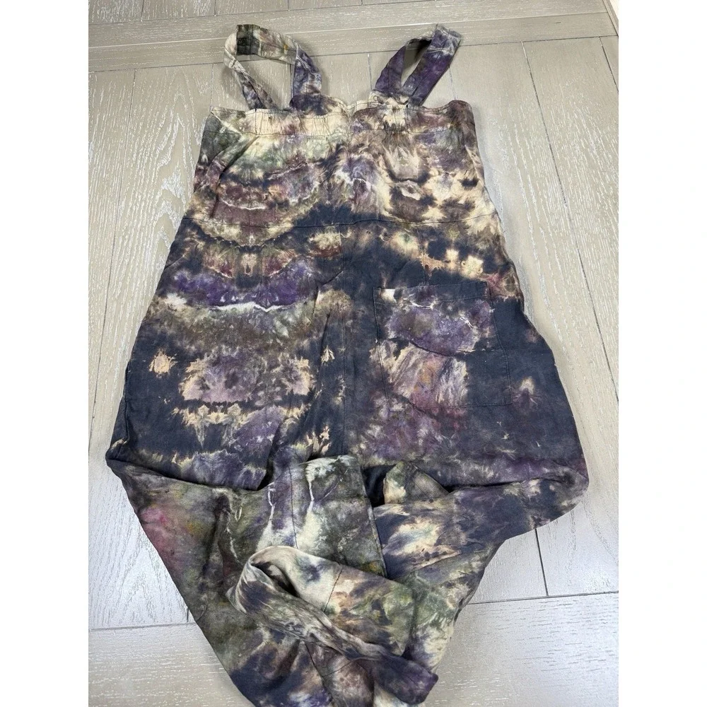 Everlane Womens Linen Oversized‎ Jumpsuit Tie Dye XS/S Size 00 Rework Custom